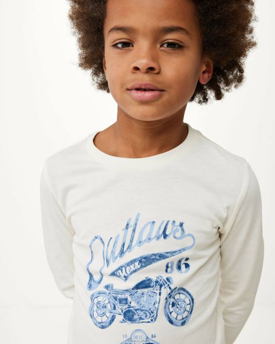 αγόρια Mexx μακρυμάνικο μπλουζάκι με έργα τέχνης άσπρο BR0F939