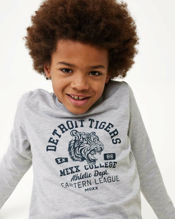 αγόρια Mexx μακρυμάνικο καλλιτεχνικό μπλουζάκι σώμα σώμα με σώμα γκρί BR0F940