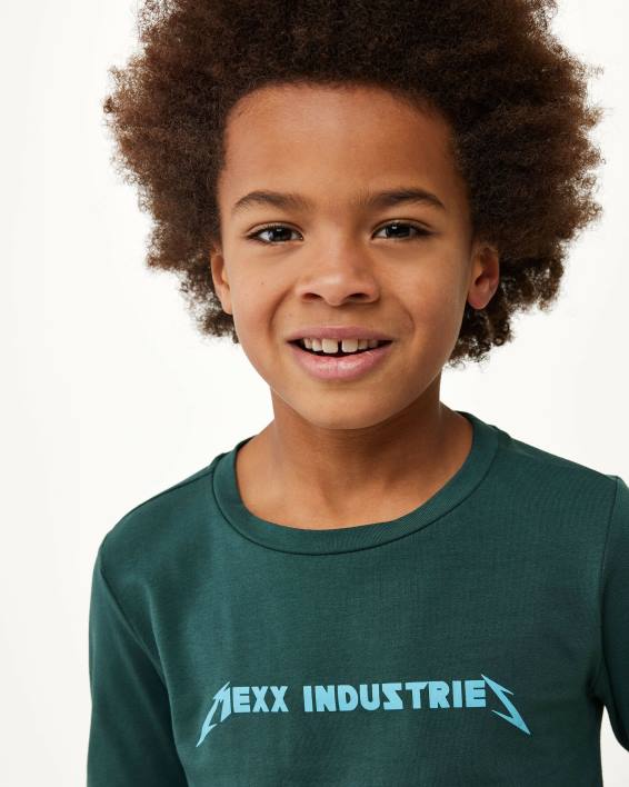 αγόρια Mexx μακρυμάνικο μπλουζάκι με λογότυπο σκούρο πράσινος BR0F942