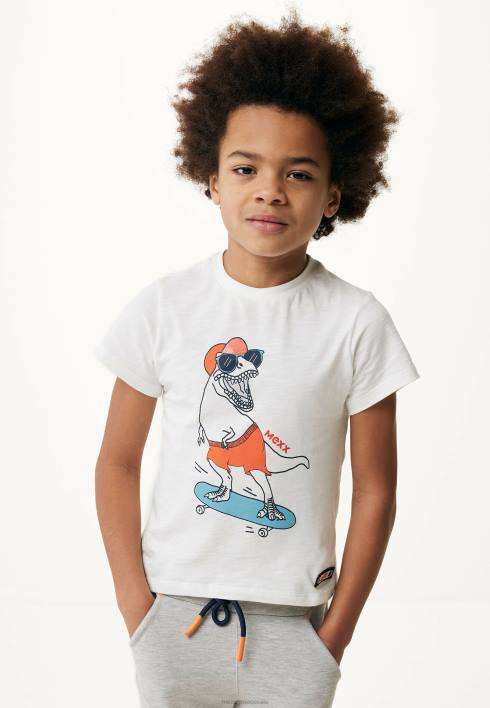 αγόρια Mexx T-shirt artwork κοντό μανίκι σε λευκό μπεζ BR0F902