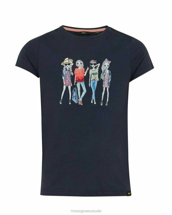κορίτσια Mexx artwork t-shirt navy μπλε BR0F755