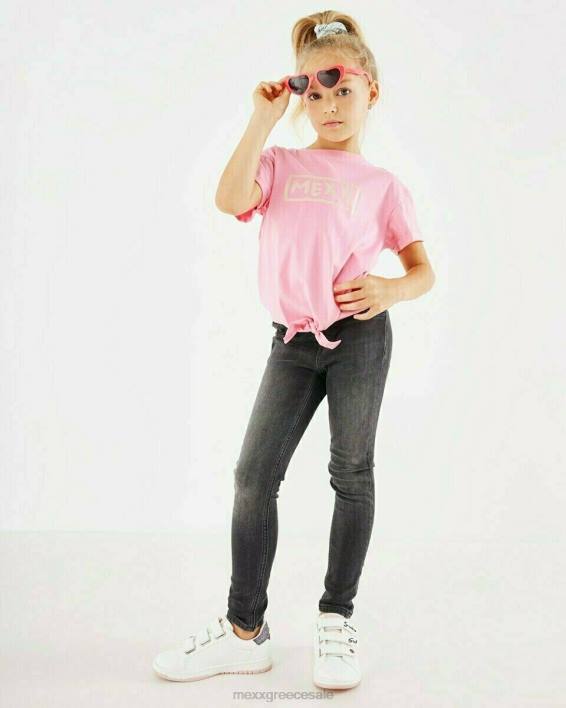 κορίτσια Mexx glitter μπλουζάκι με κόμπους ροζ BR0F796