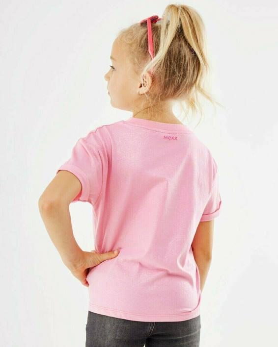 κορίτσια Mexx glitter μπλουζάκι με κόμπους ροζ BR0F796