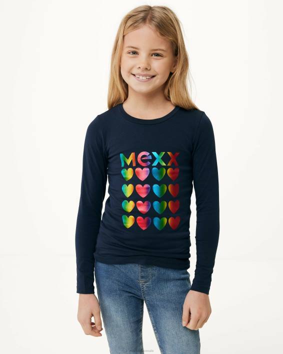 κορίτσια Mexx Μπλουζάκι λογότυπο φορέα σε glitter navy μπλε BR0F823