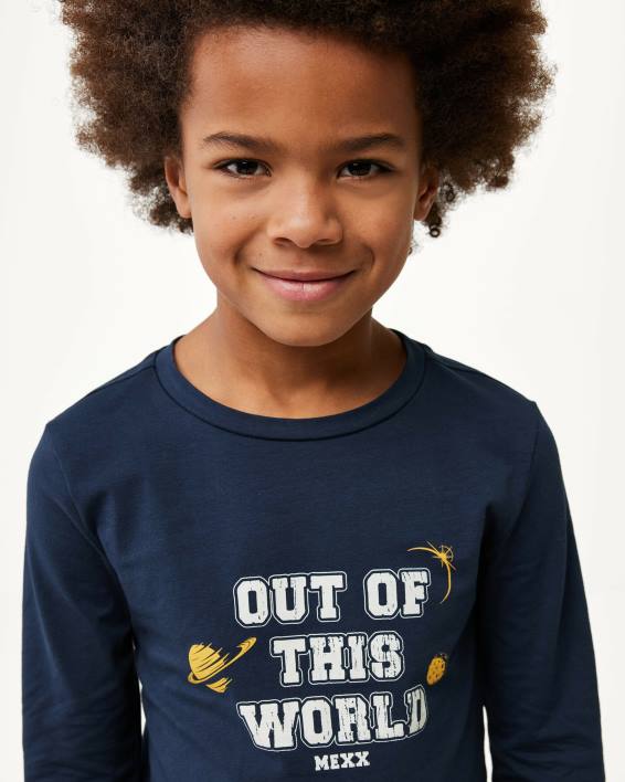 αγόρια Mexx μακρυμάνικο t-shirt ναυτικό μπλε BR0F931