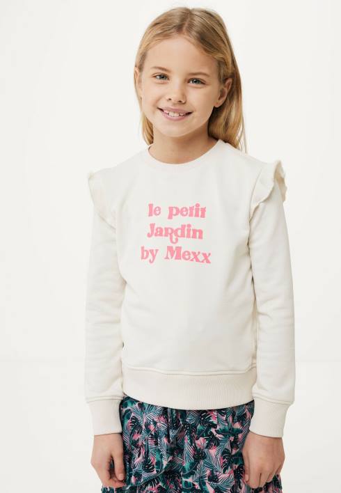 κορίτσια Mexx βολάν πουλόβερ σε λευκό μπεζ BR0F753