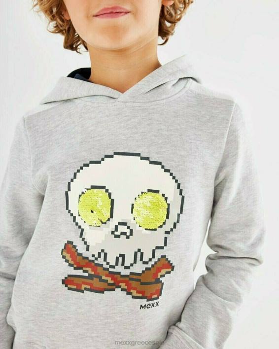 αγόρια Mexx πούλιες με κουκούλα πουλόβερ γκρι σώμα σώμα με σώμα γκρί BR0F972