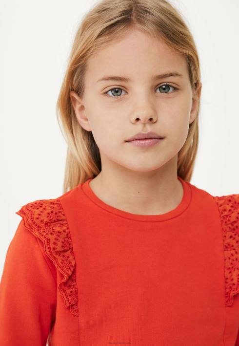 κορίτσια Mexx βολάν κεντητό πουλόβερ το κόκκινο BR0F754