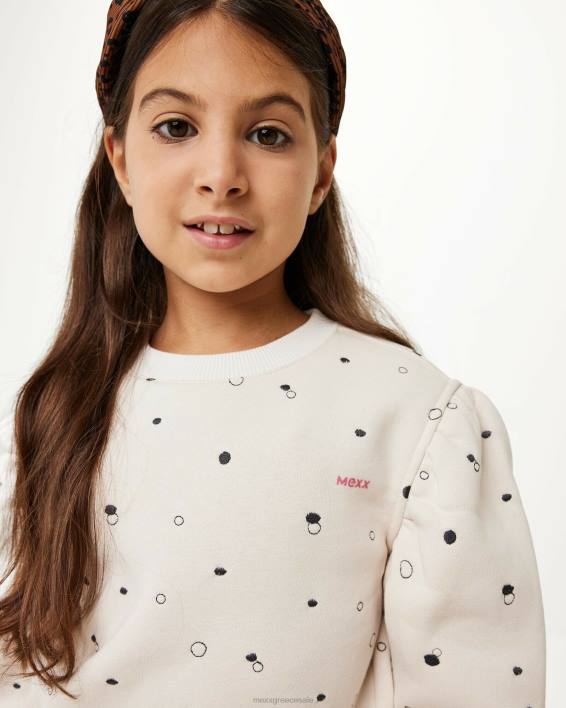 κορίτσια Mexx πουλόβερ με κέντημα με λαιμόκοψη άσπρο BR0F811
