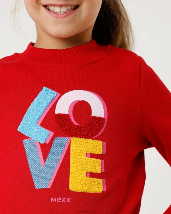 κορίτσια Mexx πουλόβερ με λαιμόκοψη με έργα τέχνης το κόκκινο BR0F816
