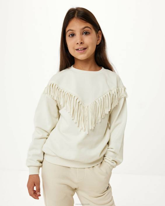 κορίτσια Mexx πουλόβερ με λαιμόκοψη εκρού μπεζ BR0F819