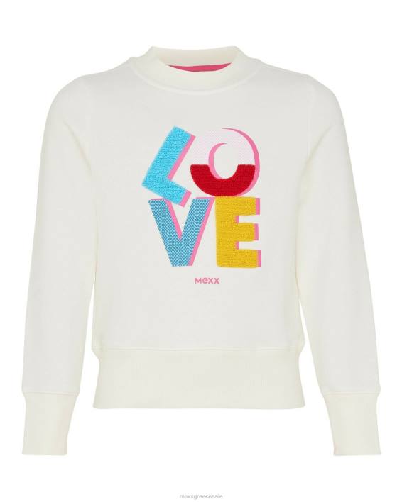κορίτσια Mexx πουλόβερ με λαιμόκοψη με ανοιχτό έργο τέχνης άσπρο BR0F826