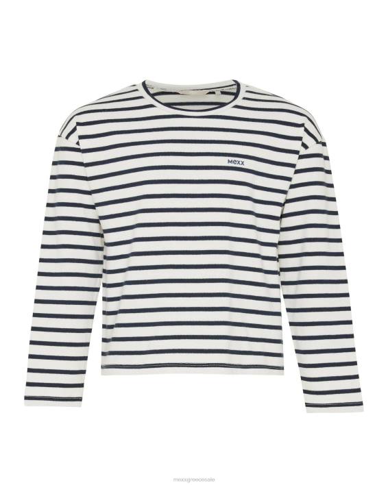 κορίτσια Mexx ριγέ πουλόβερ κάτω από τον ώμο άσπρο BR0F827