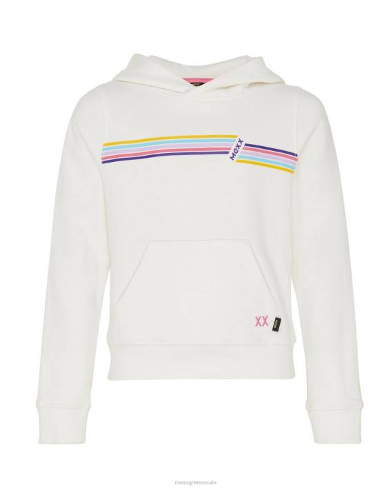 κορίτσια Mexx πουλόβερ με κουκούλα και τσέπη καγκουρό άσπρο BR0F840